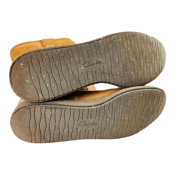 Clarks Womens Glick Elmfield Leather Suede Shearling Pull On Winter Boots US 7M - Picture 7 of 9